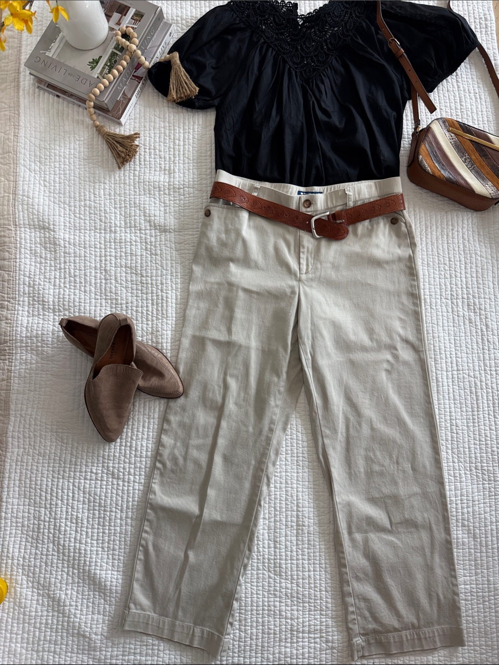 Architect Light Khaki Cotton Straight Leg Pants Size 12P Brand New